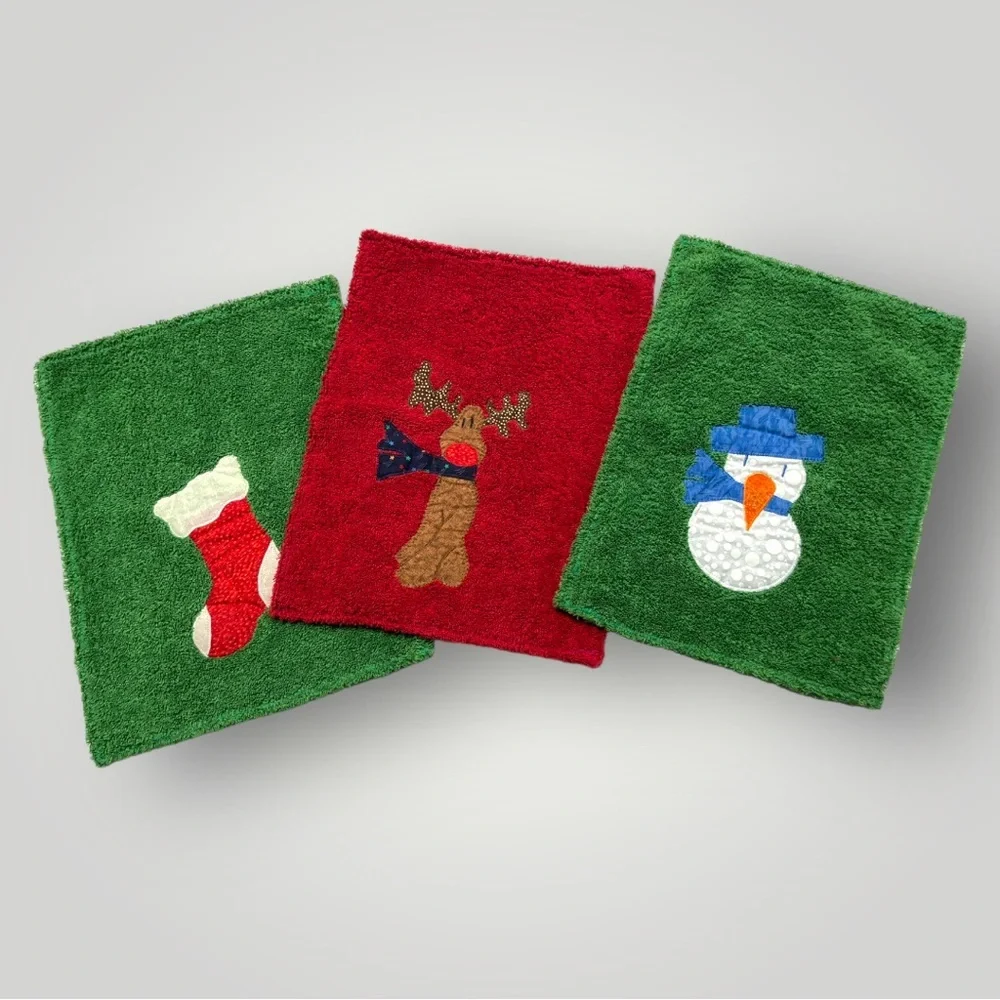 Lot/3 𝑯𝒂𝒏𝒅𝒎𝒂𝒅𝒆 Decorative Hand Towel GIFT